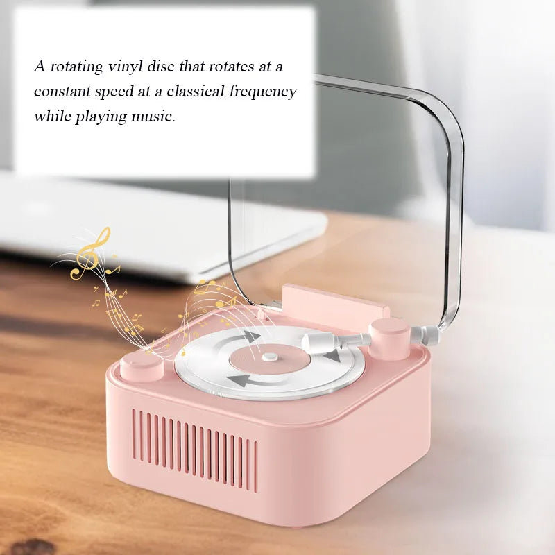 Bluetooth Speaker - Mini Vinyl Record Player Shaped (With Built-in Battery)