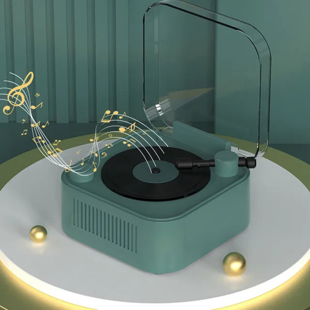 Bluetooth Speaker - Mini Vinyl Record Player Shaped (With Built-in Battery)