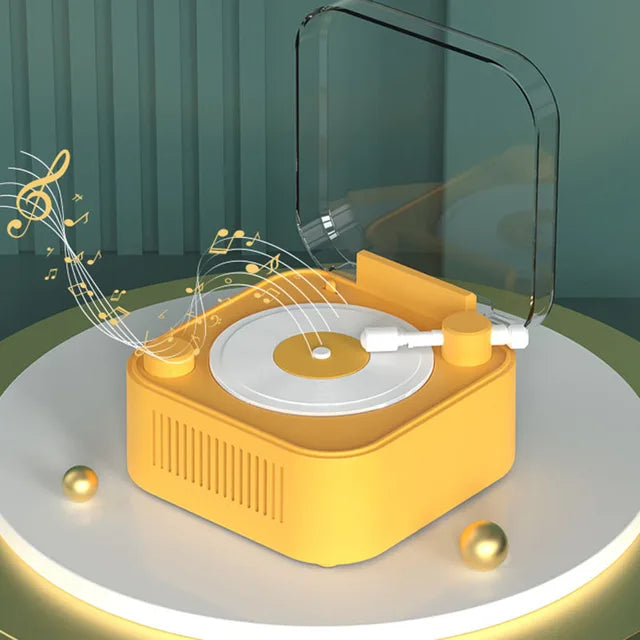 Bluetooth Speaker - Mini Vinyl Record Player Shaped (With Built-in Battery)