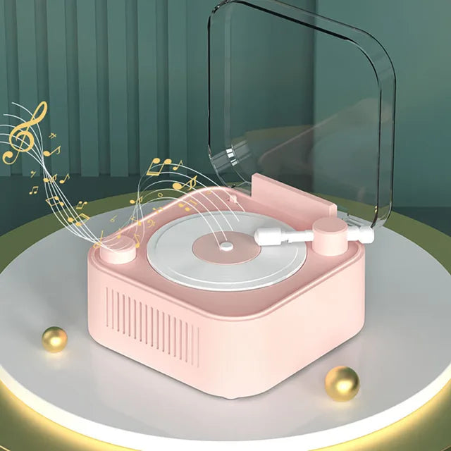 Bluetooth Speaker - Mini Vinyl Record Player Shaped (With Built-in Battery)