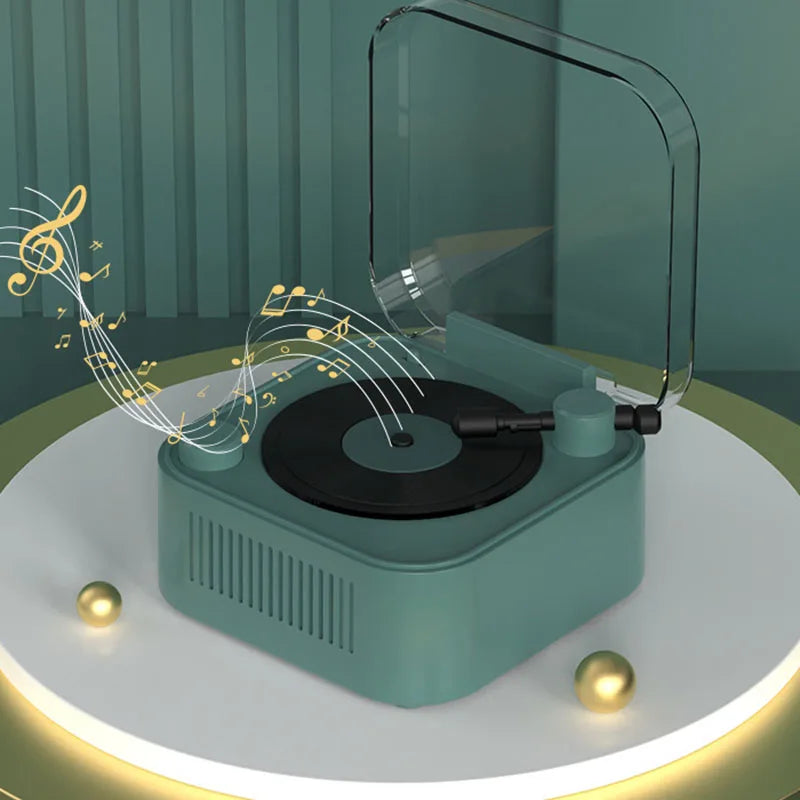 Bluetooth Speaker - Mini Vinyl Record Player Shaped (With Built-in Battery)