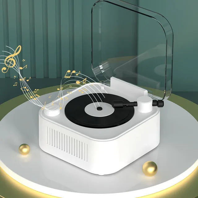 Bluetooth Speaker - Mini Vinyl Record Player Shaped (With Built-in Battery)